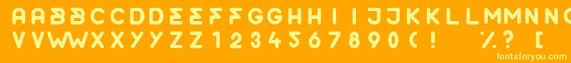 OrderRounded-Schriftart – Gelbe Schriften auf orangefarbenem Hintergrund