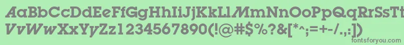 フォントLugabookadcBold – 緑の背景に灰色の文字