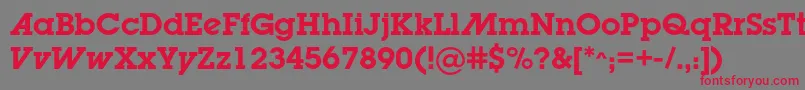 LugabookadcBold Font – Red Fonts on Gray Background