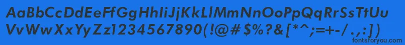 FuturaBookBoldItalic-Schriftart – Schwarze Schriften auf blauem Hintergrund