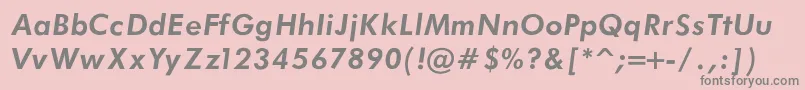 FuturaBookBoldItalic Font – Gray Fonts on Pink Background