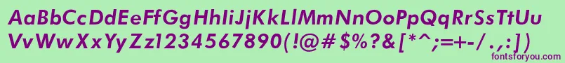FuturaBookBoldItalic Font – Purple Fonts on Green Background