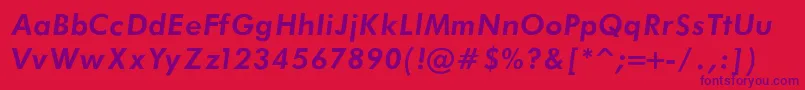 FuturaBookBoldItalic Font – Purple Fonts on Red Background