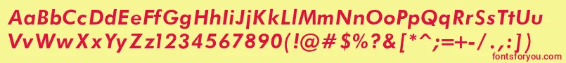 FuturaBookBoldItalic Font – Red Fonts on Yellow Background