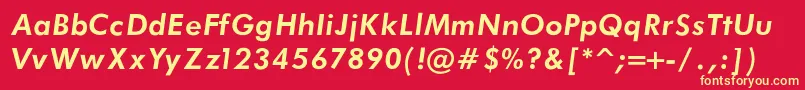 FuturaBookBoldItalic Font – Yellow Fonts on Red Background