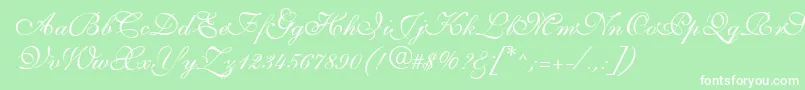 S721ScriptThreeRegular Font – White Fonts on Green Background