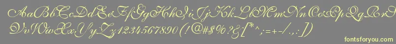 S721ScriptThreeRegular Font – Yellow Fonts on Gray Background