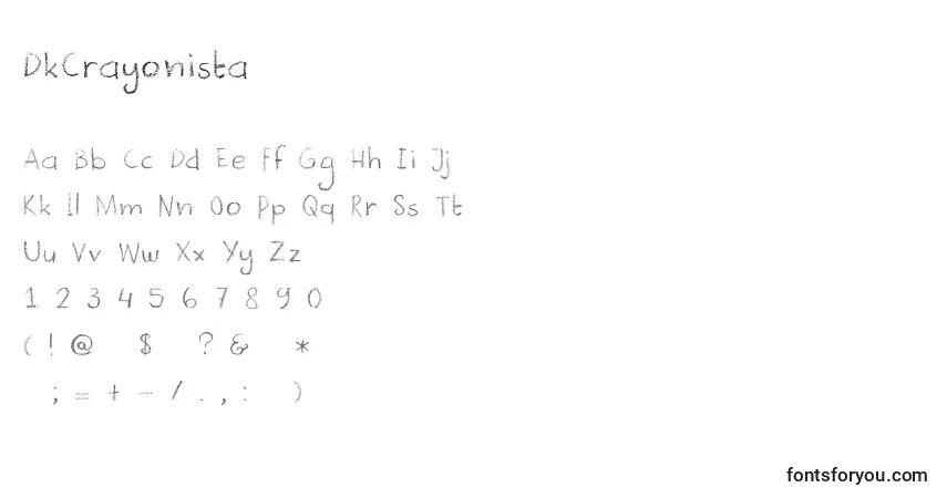 Czcionka DkCrayonista – alfabet, cyfry, specjalne znaki