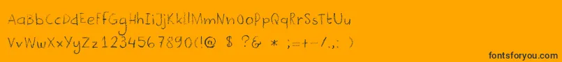 DkCrayonista Font – Black Fonts on Orange Background