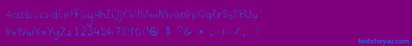 DkCrayonista Font – Blue Fonts on Purple Background