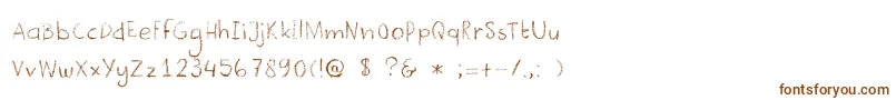 DkCrayonista-fontti – ruskeat fontit valkoisella taustalla
