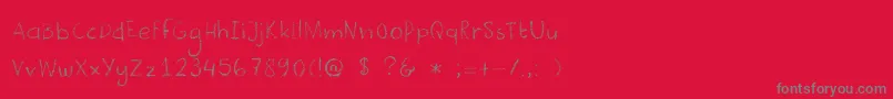 More about DkCrayonista Font DkCrayonista Font – Gray Fonts on Red Background