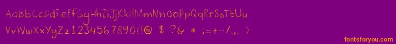 DkCrayonista Font – Orange Fonts on Purple Background