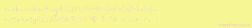 フォントDkCrayonista – ピンクのフォント、黄色の背景