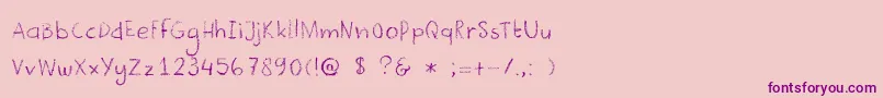 DkCrayonista Font – Purple Fonts on Pink Background