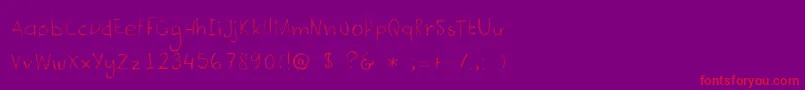 DkCrayonista Font – Red Fonts on Purple Background