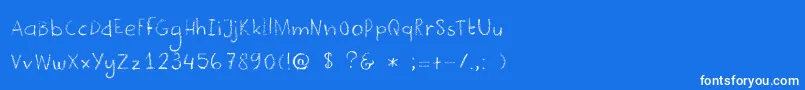 DkCrayonista Font – White Fonts on Blue Background