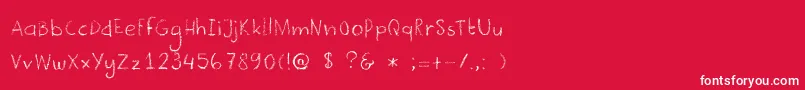 フォントDkCrayonista – 赤い背景に白い文字