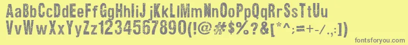 TextureRoad Font – Gray Fonts on Yellow Background