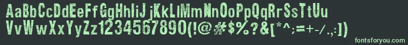 Fonte TextureRoad – fontes verdes em um fundo preto