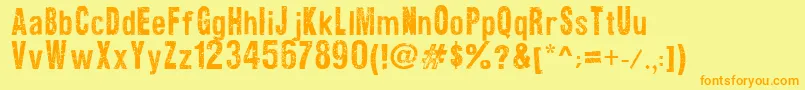 TextureRoad-Schriftart – Orangefarbene Schriften auf gelbem Hintergrund