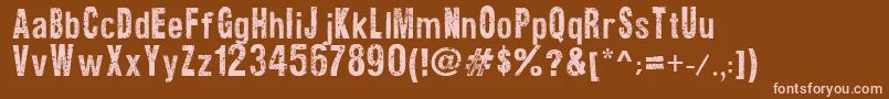 TextureRoad Font – Pink Fonts on Brown Background