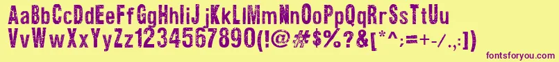 TextureRoad Font – Purple Fonts on Yellow Background