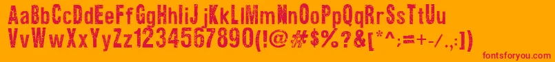 TextureRoad Font – Red Fonts on Orange Background