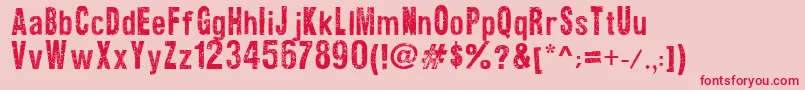 TextureRoad Font – Red Fonts on Pink Background