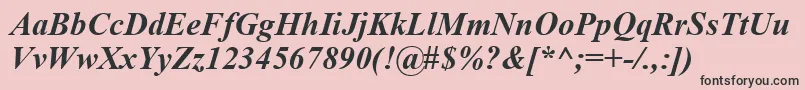 フォントTimeskbi – ピンクの背景に黒い文字