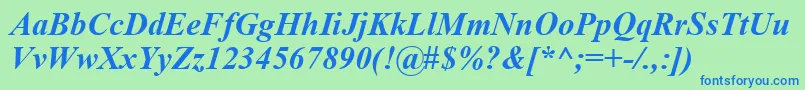 Timeskbi Font – Blue Fonts on Green Background