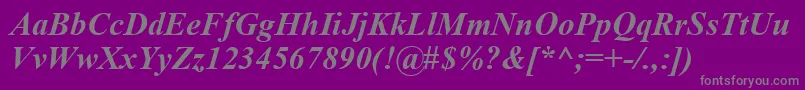 フォントTimeskbi – 紫の背景に灰色の文字