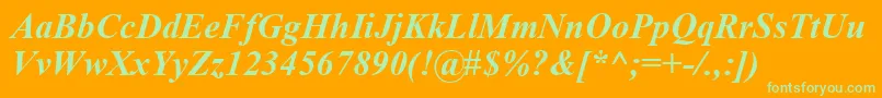 Timeskbi Font – Green Fonts on Orange Background