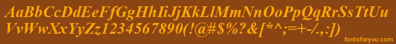 Timeskbi Font – Orange Fonts on Brown Background