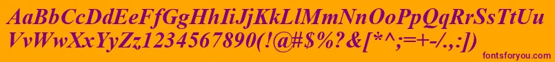 Timeskbi-Schriftart – Violette Schriften auf orangefarbenem Hintergrund