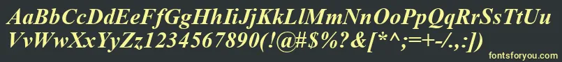 フォントTimeskbi – 黒い背景に黄色の文字