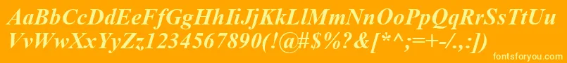 Шрифт Timeskbi – жёлтые шрифты на оранжевом фоне