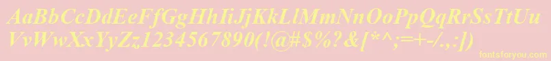 Timeskbi Font – Yellow Fonts on Pink Background