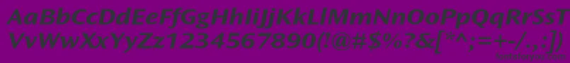 OceansansstdBoldextita-fontti – mustat fontit violetilla taustalla