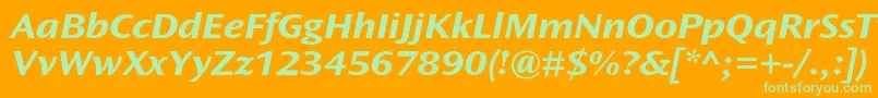 OceansansstdBoldextita Font – Green Fonts on Orange Background