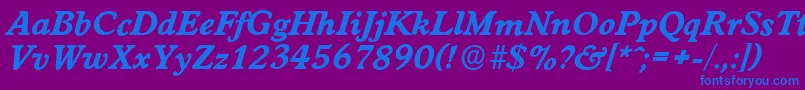 WorcesterserialXboldItalic Font – Blue Fonts on Purple Background