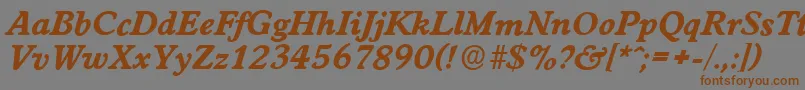 WorcesterserialXboldItalic Font – Brown Fonts on Gray Background