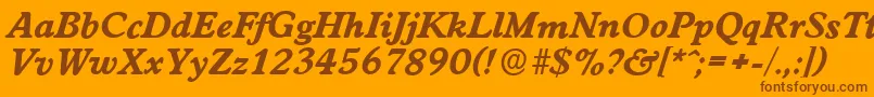 WorcesterserialXboldItalic Font – Brown Fonts on Orange Background
