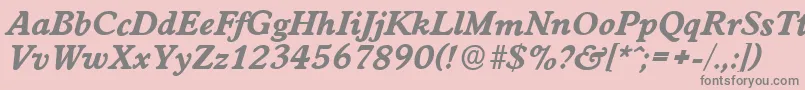 WorcesterserialXboldItalic Font – Gray Fonts on Pink Background