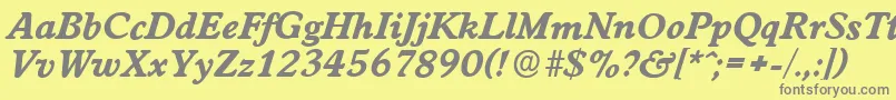 WorcesterserialXboldItalic Font – Gray Fonts on Yellow Background