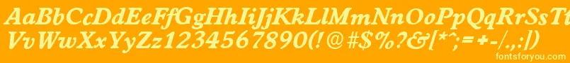 WorcesterserialXboldItalic Font – Yellow Fonts on Orange Background