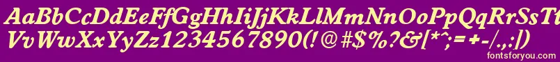 WorcesterserialXboldItalic Font – Yellow Fonts on Purple Background