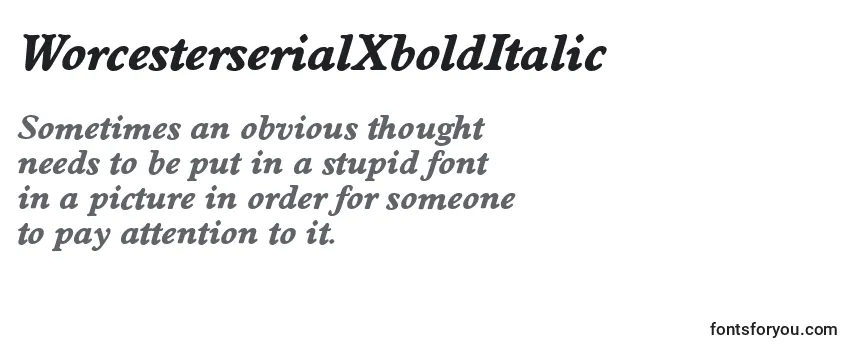 WorcesterserialXboldItalic Font