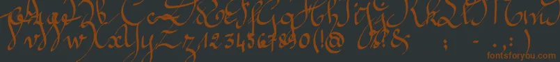 Jeannette-Schriftart – Braune Schriften auf schwarzem Hintergrund