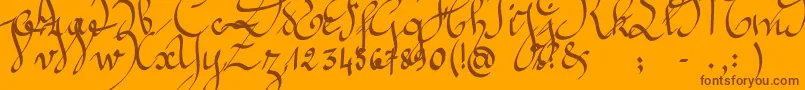 Jeannette Font – Brown Fonts on Orange Background